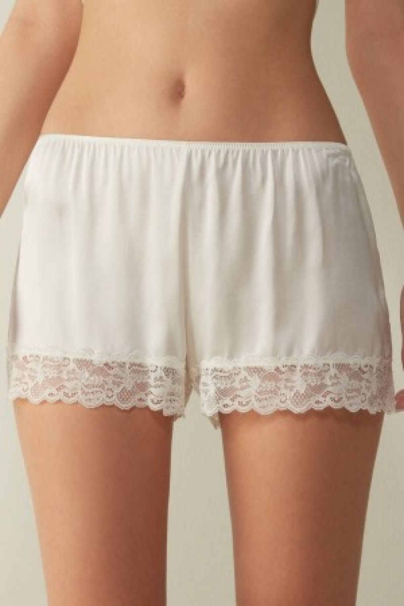 Intimissimi Silk Shorts Wit | UBETG10861